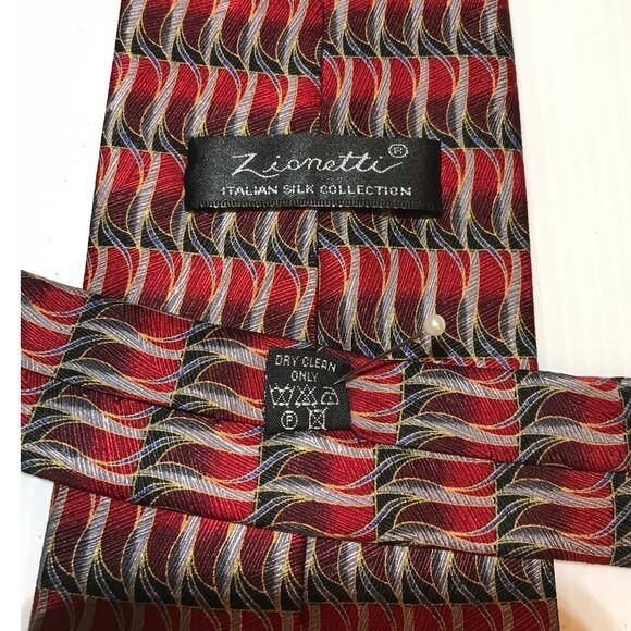 Zionetti Italian Silk Geometric Long Wide Men Necktie - Picture 5 of 5